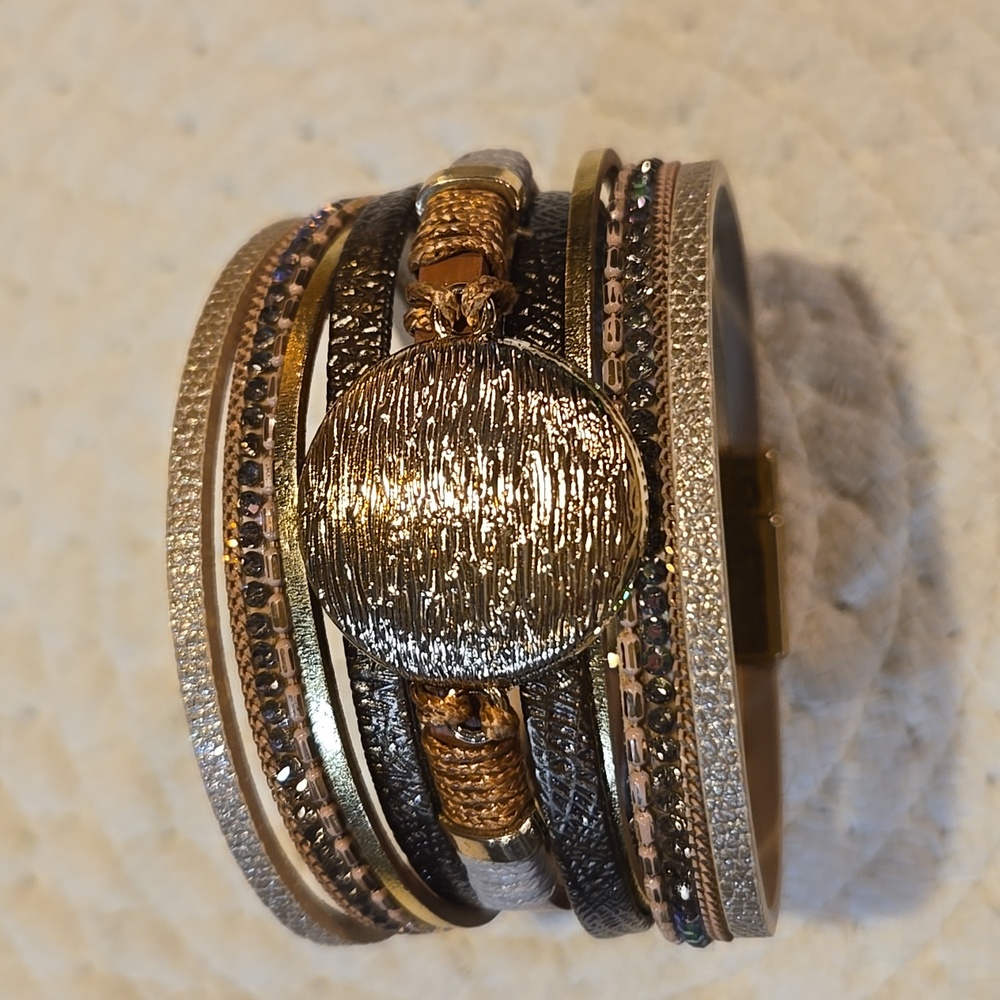 Craft Gold and Silver Textured Bracelet